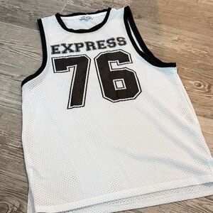 Express White and Black Sports Tank